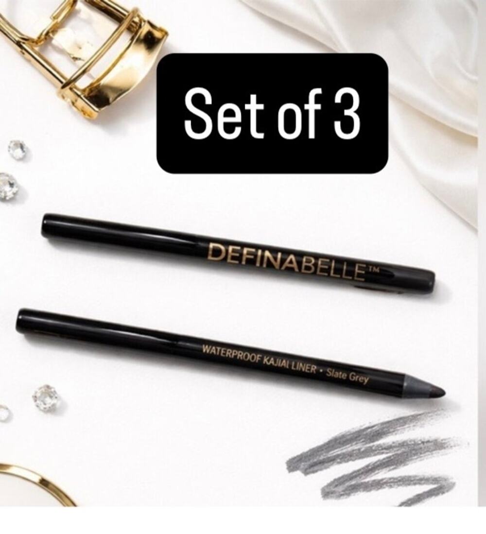NWT set of 3 Belle Beauty - Definabelle Waterproof Kajal Eyeliner in Slate Grey
